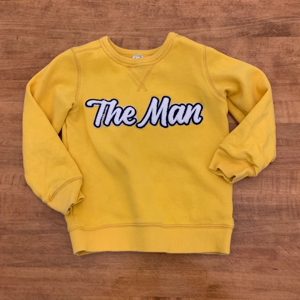 Carters “The Man” appliqué Yellow gold sweatshirt boys size 4/5